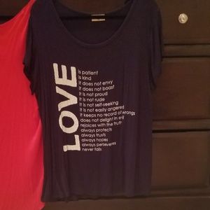Sold!!   Free Kisses navy blue tshirt 1x-LOVE